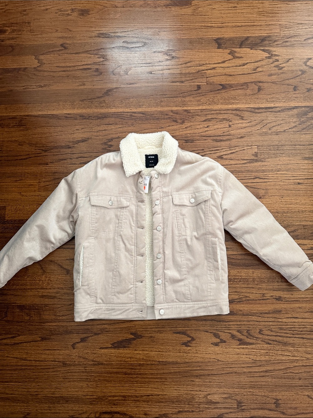 Cotton On oversized Cream Sherpa-Lined Jean Jacket